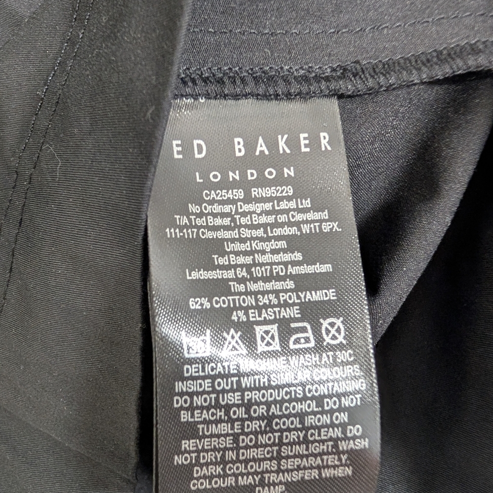 TED BAKER BLACK BURDUR STITCH DETAIL PUFF SLEEVES TOP SIZE 2 - Picture 9 of 9